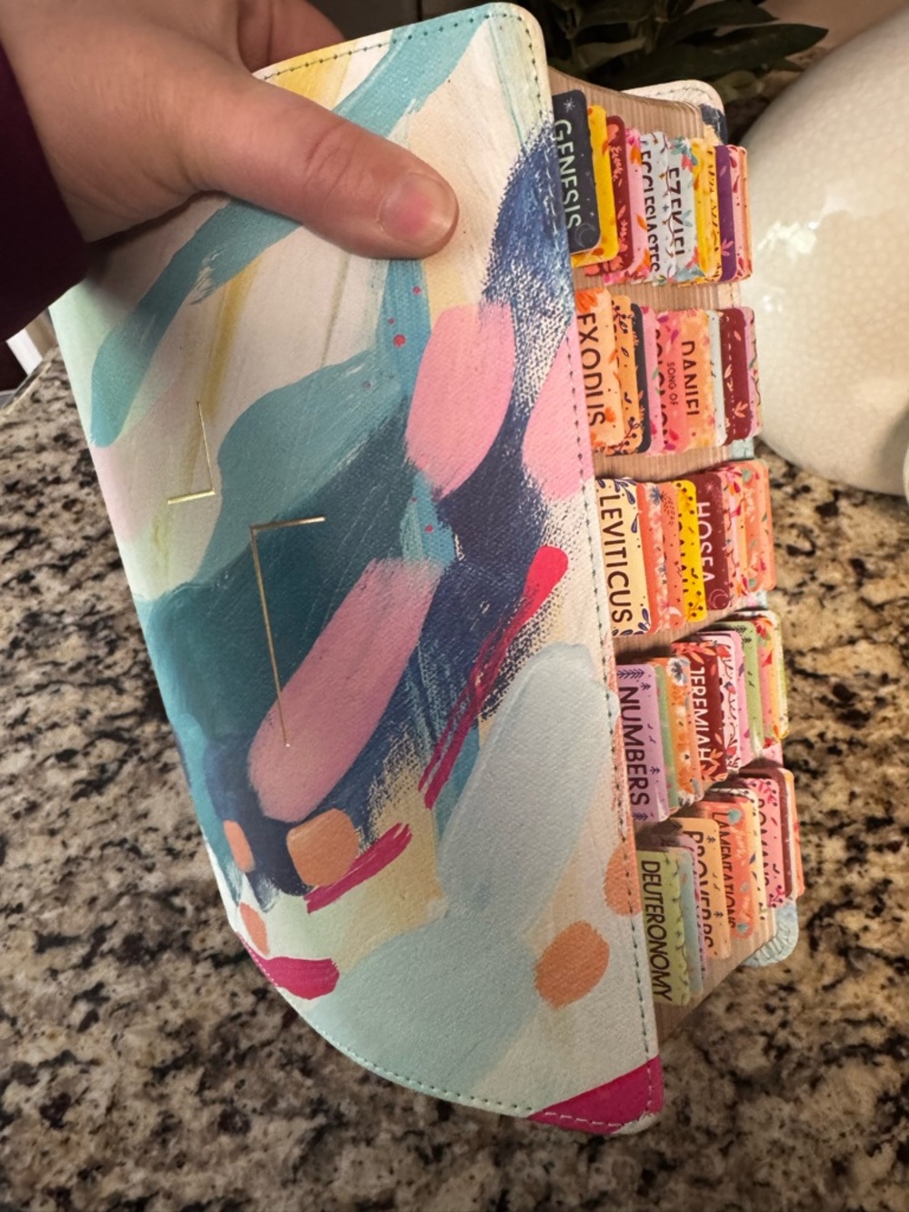 New NIV Bible Colorful Abstract Tabs Pastel Brushstroke Design Beautiful Womens
